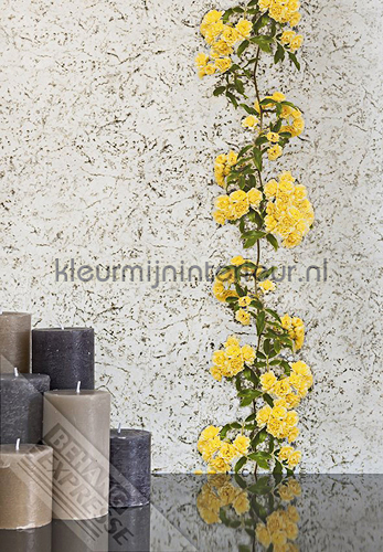 Gele bloemenlint wallcovering ML205 Wallpaper Queen Behang Expresse